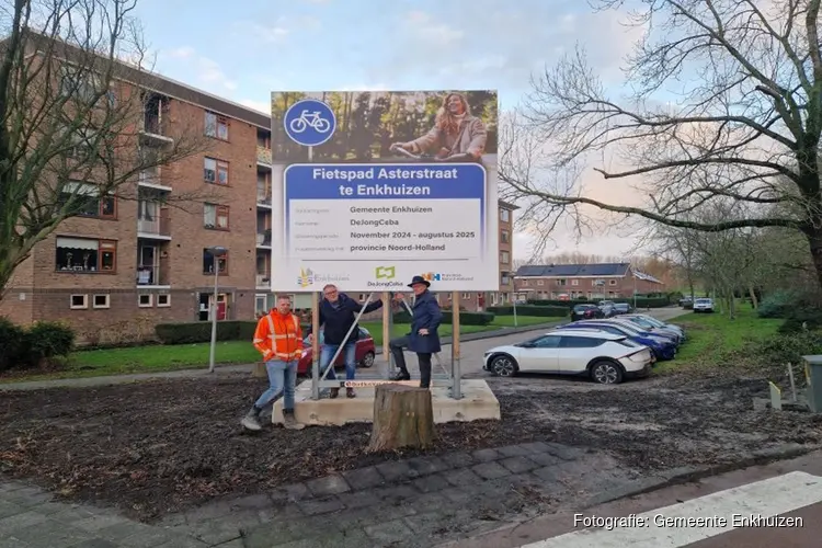 Nieuw fietspad langs de Asterstraat