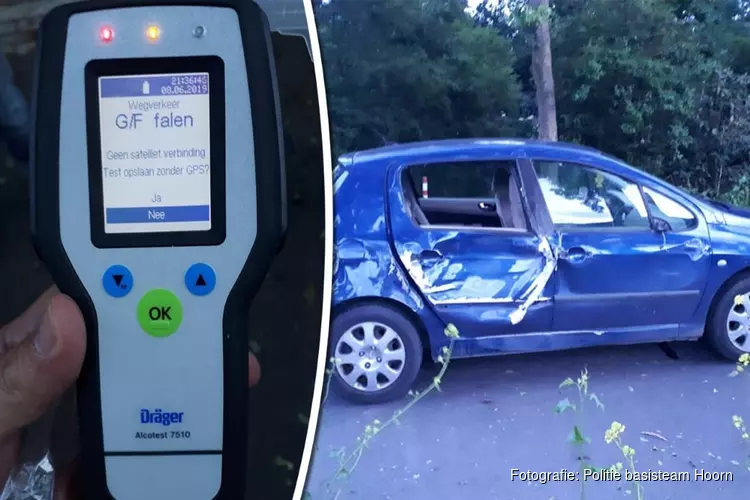 Politie houdt dronken man in zwaar beschadigde auto aan na gevaarlijk gedrag